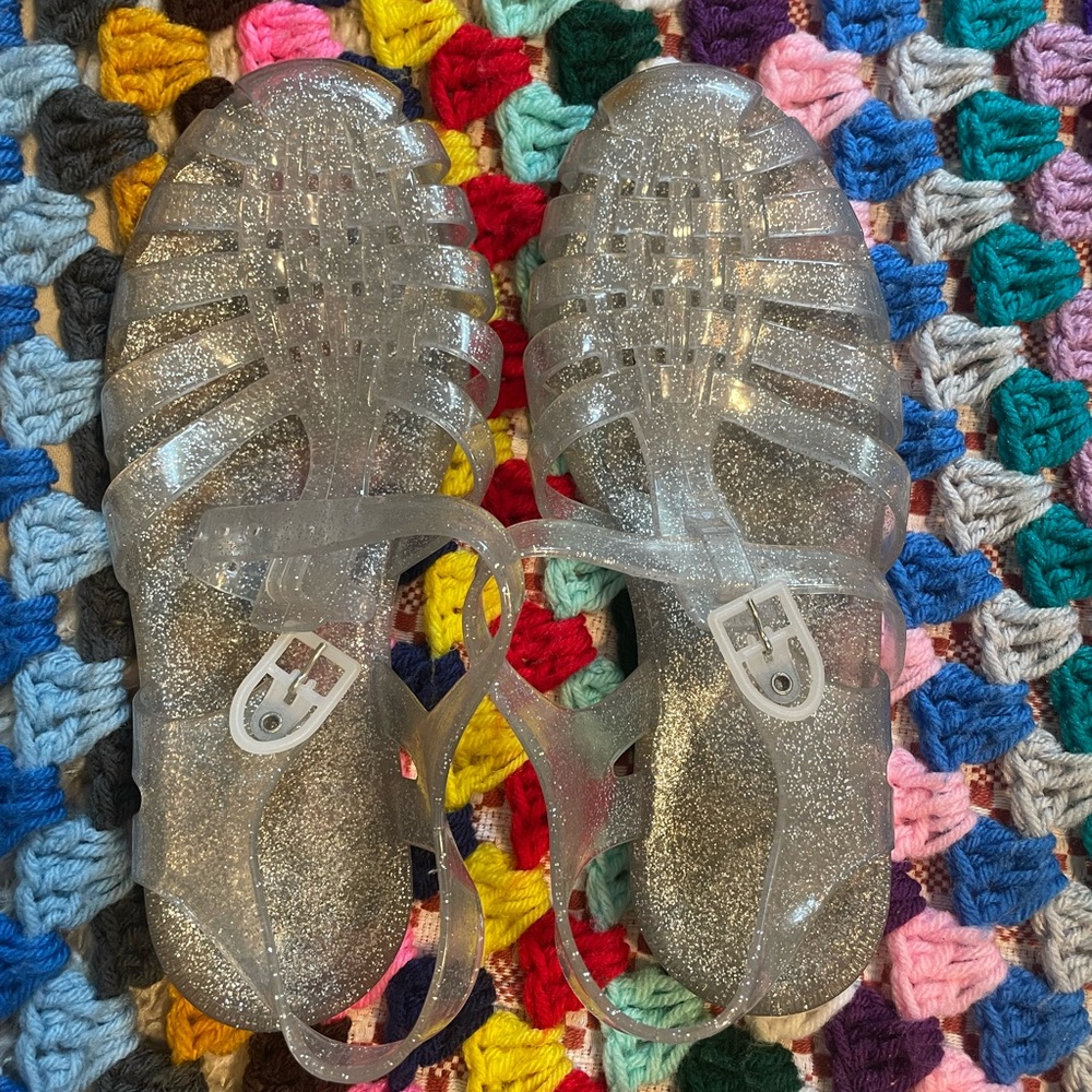 Sparkly Clear Jelly Sandals